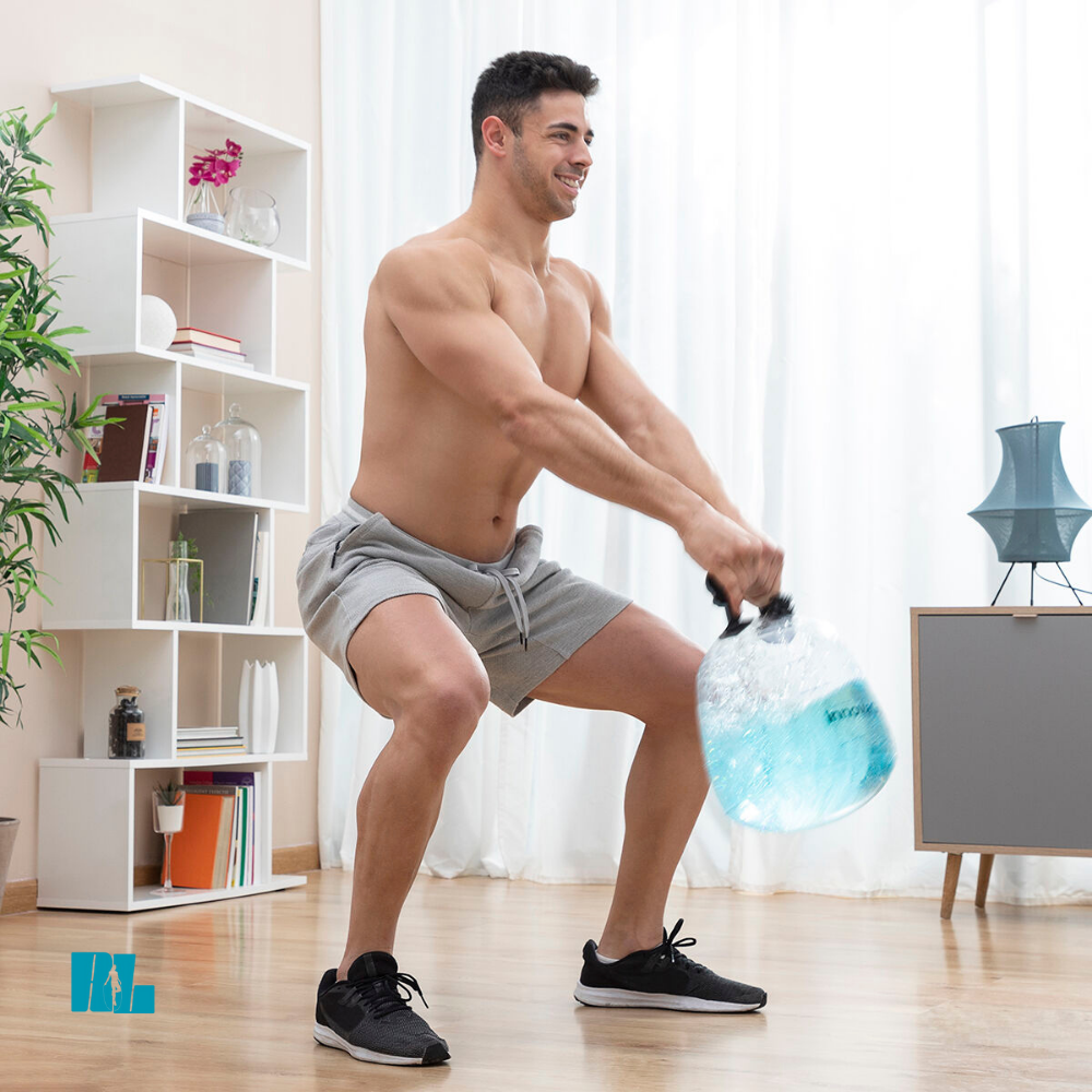 Kettlebell à Eau Gonflable avec Guide d’Exercices Bigbuy